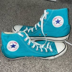 Turquoise high top Converse